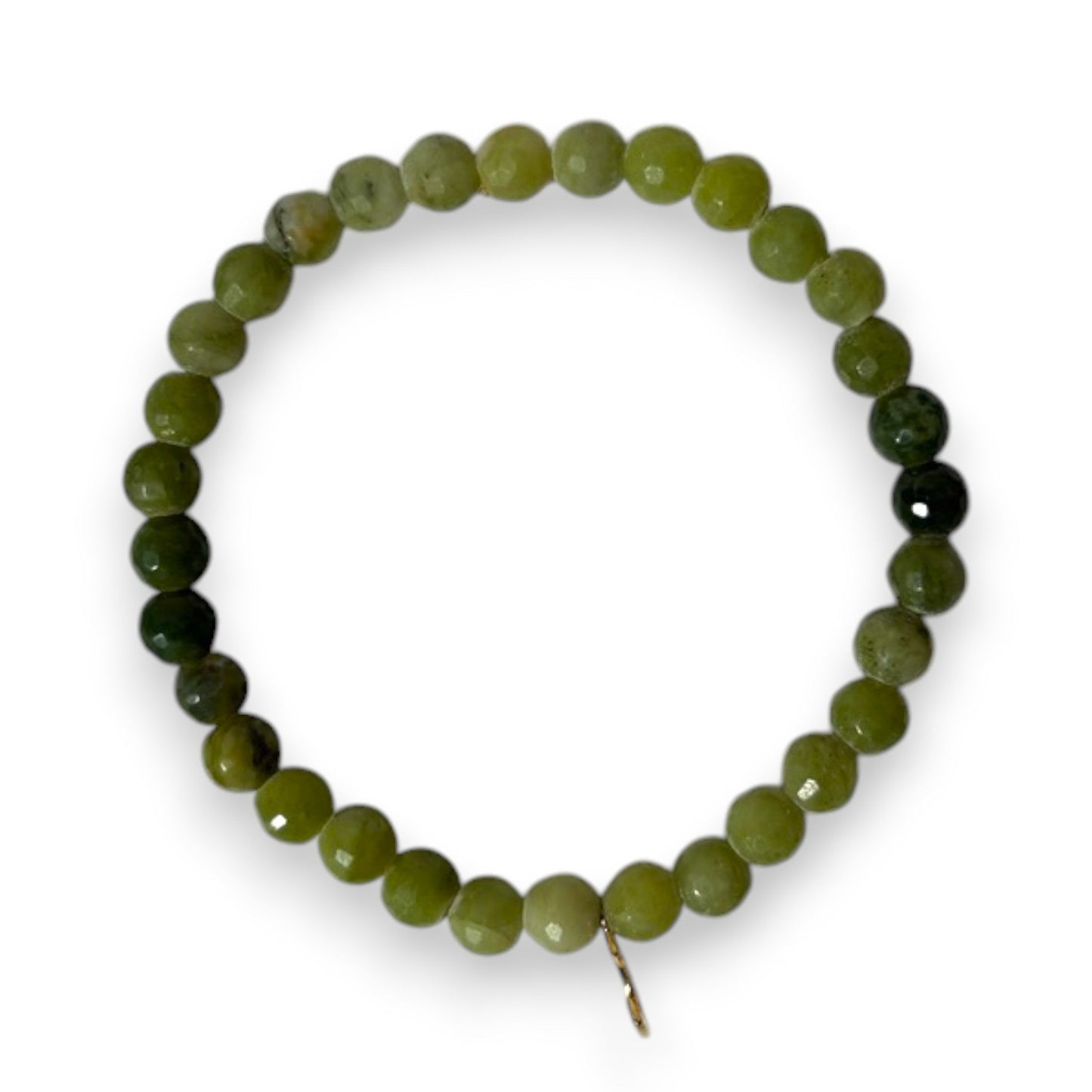 6mm jade elemental bracelet with charm - handcrafted gemstone bracelet
