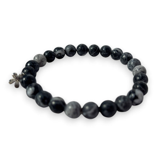 Zebra Jasper Elemental Bracelet With Charm