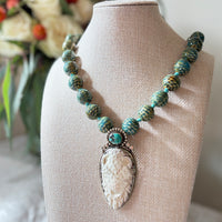 Talisman Necklace - Buffalo necklace alternate angle view 2, detailed close-up