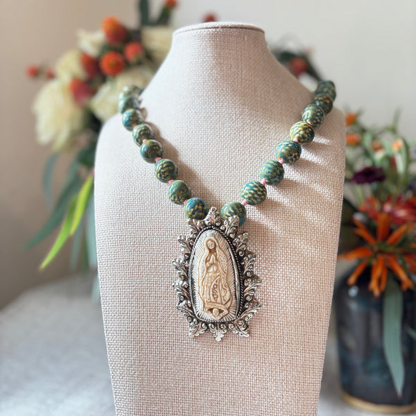 Talisman Necklace - Our Lady (Nuestra Senora) necklace alternate angle view 1, detailed close-up