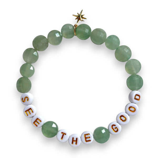 Green Aventurine "See The Good" Bracelet bracelet product photo, high quality jewelry image