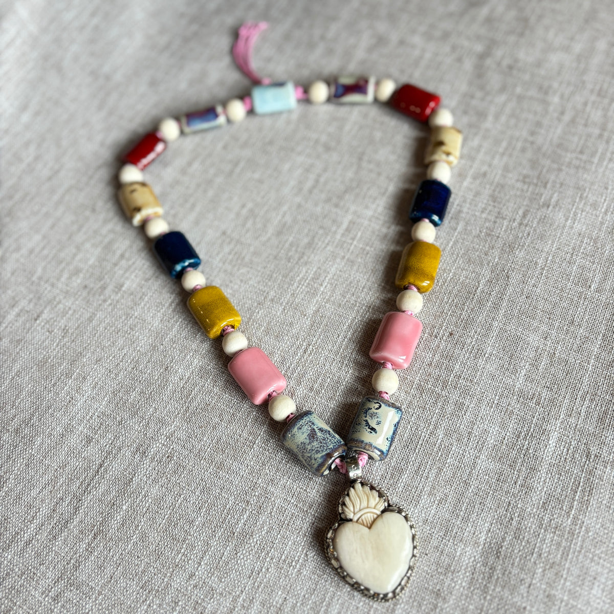 Talisman Necklace - Sacred Heart necklace alternate angle view 4, detailed close-up