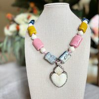 Talisman Necklace - Sacred Heart necklace alternate angle view 2, detailed close-up