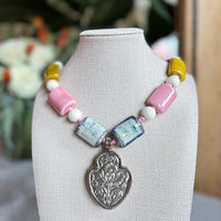 Talisman Necklace - Sacred Heart necklace alternate angle view 3, detailed close-up