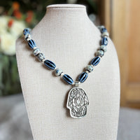 Talisman Necklace - Hamsa necklace alternate angle view 3, detailed close-up