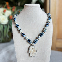 Talisman Necklace - Hamsa necklace alternate angle view 2, detailed close-up