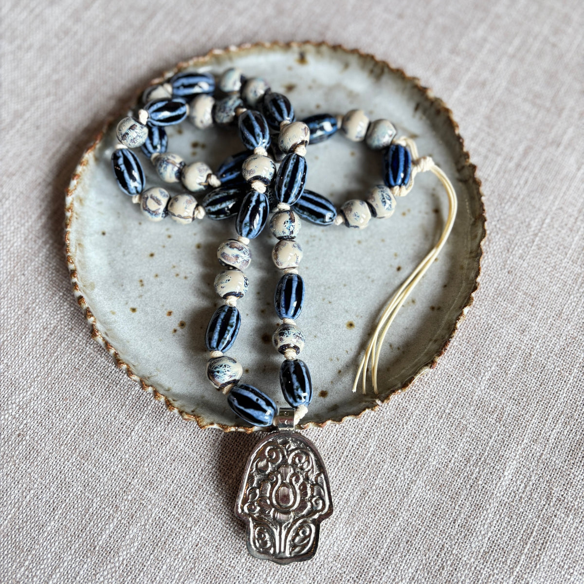 Talisman Necklace - Hamsa necklace alternate angle view 4, detailed close-up