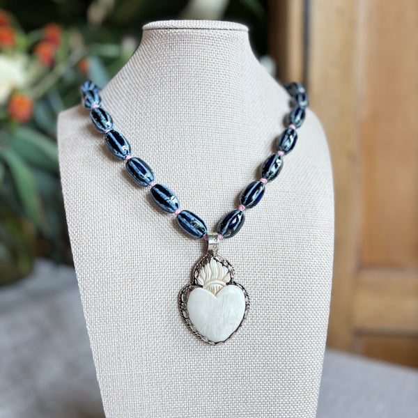 Talisman Necklace - Sacred Heart necklace alternate angle view 1, detailed close-up