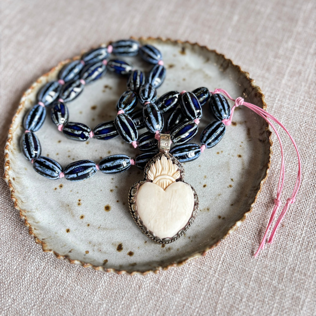 Talisman Necklace - Sacred Heart necklace alternate angle view 3, detailed close-up