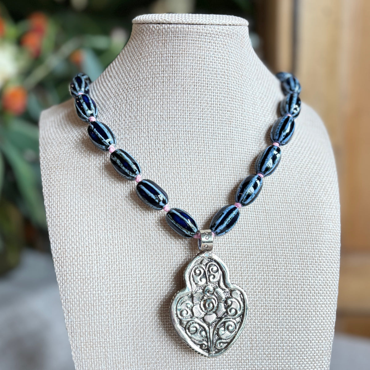 Talisman Necklace - Sacred Heart necklace alternate angle view 2, detailed close-up