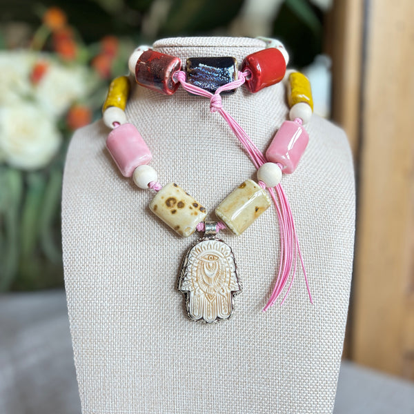 Talisman Necklace - Hamsa necklace product photo, high quality jewelry image