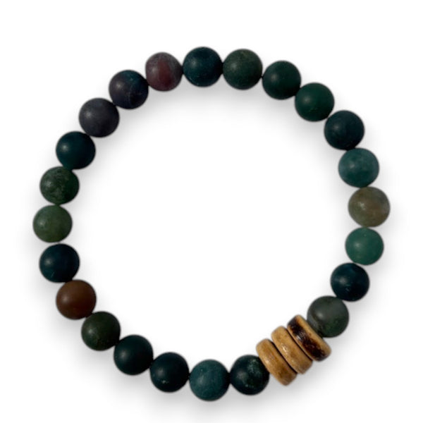 Fancy Jasper Men's Bracelet With Wood Accent bracelet product photo, high quality jewelry image