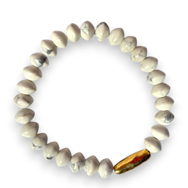 White Howlite Tribal Bracelet bracelet product photo, high quality jewelry image