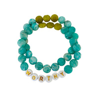 Empowerment Bracelet Duo - WORTHY bracelet alternate angle view 2, detailed close-up