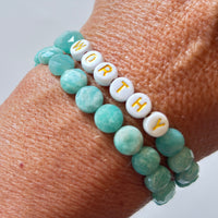 Empowerment Bracelet Duo - WORTHY bracelet alternate angle view 3, detailed close-up