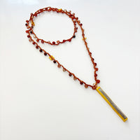 Andesine Laboradorite and Selenite Talisman Necklace