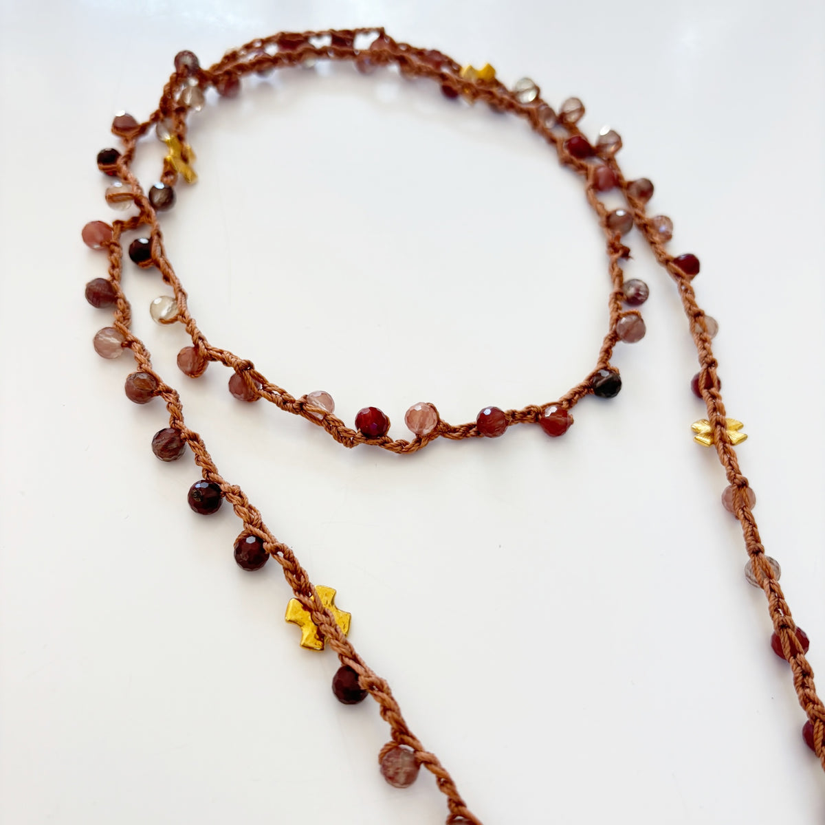 Andesine Laboradorite and Selenite Talisman Necklace