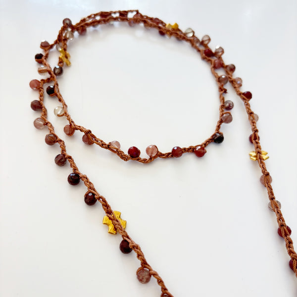 Andesine Laboradorite and Selenite Talisman Necklace