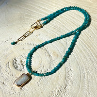 Apatite & Natural Pearl Necklace