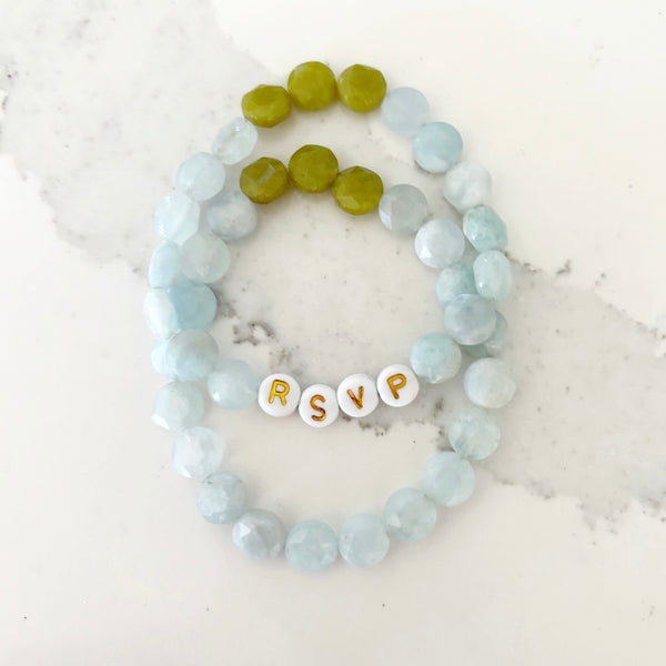 Empowerment Bracelet Duo - Aquamarine bracelet product photo, high quality jewelry image