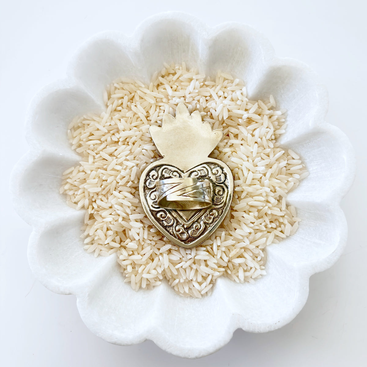 Flaming Heart Adjustable Ring ring alternate angle view 1, detailed close-up