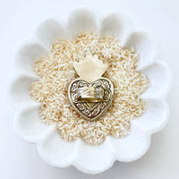 Flaming Heart Adjustable Ring ring alternate angle view 1, detailed close-up