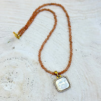 Free Spirit Peach Moonstone & Mother-of-Pearl Necklace