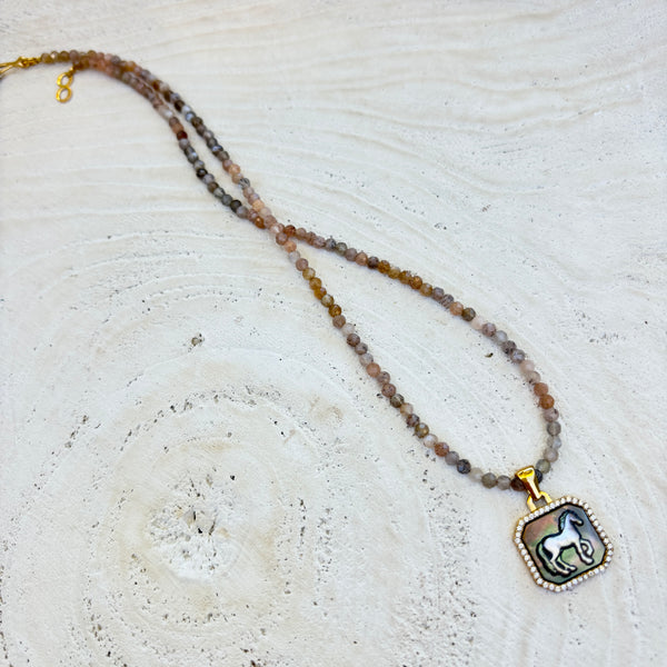Free Spirit Sunstone & Mother-of-Pearl Necklace