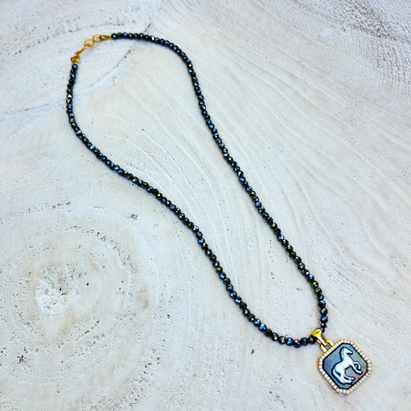 Free Spirit Hematite & Mother-of-Pearl Necklace