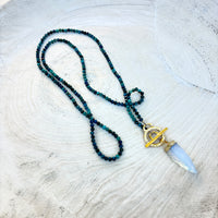 Moonwater Chrysocolla & Opalite Wrap Necklace