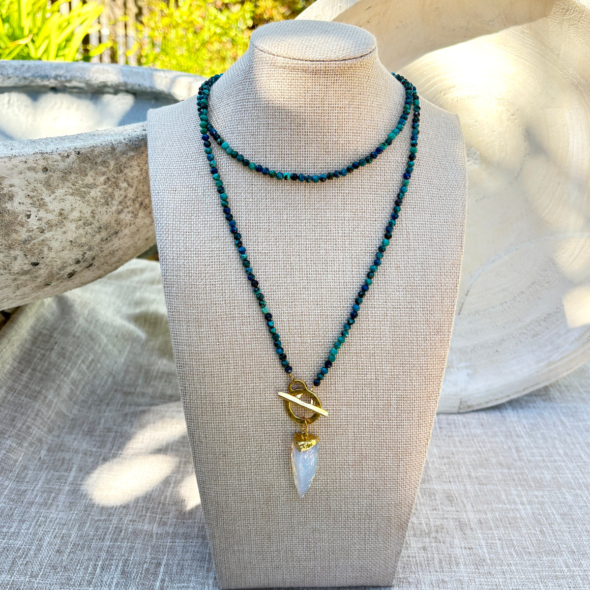 Moonwater Chrysocolla & Opalite Wrap Necklace