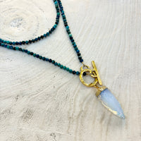 Moonwater Chrysocolla & Opalite Wrap Necklace