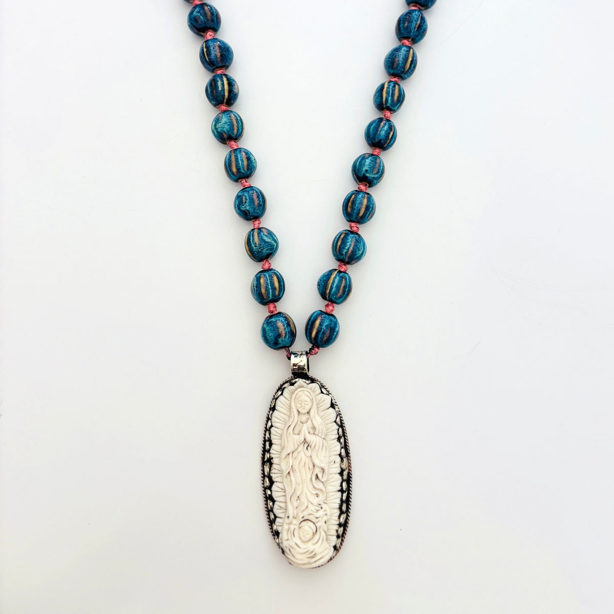 Talisman Necklace - Our Lady necklace alternate angle view 2, detailed close-up