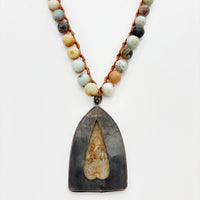 Seated Buddha Amazonite Talisman Necklace