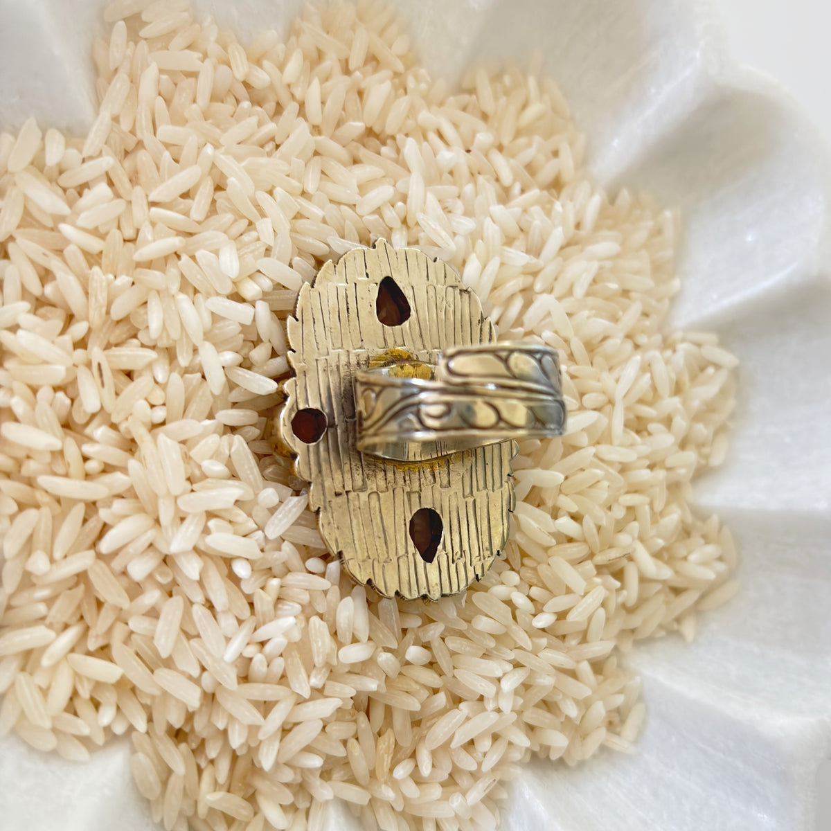 Smoky Topaz, Citrine & White Topaz Adjustable Ring ring alternate angle view 2, detailed close-up