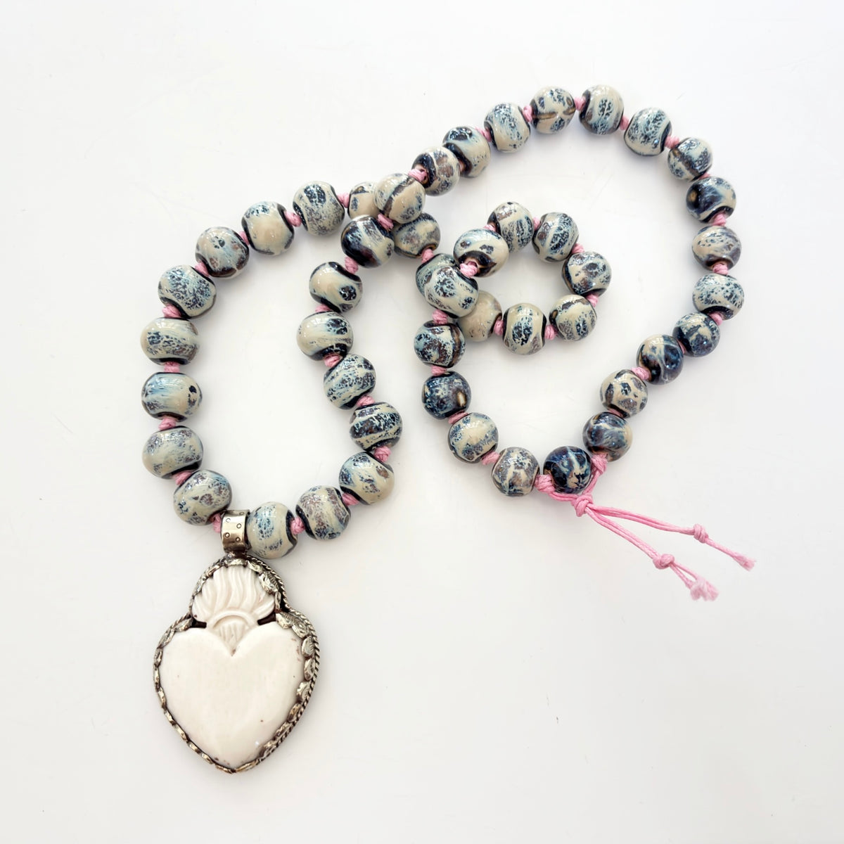 Talisman Necklace - Celestial Sacred Heart necklace alternate angle view 5, detailed close-up