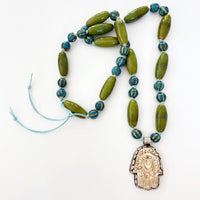 Talisman Necklace - Hamsa necklace alternate angle view 3, detailed close-up
