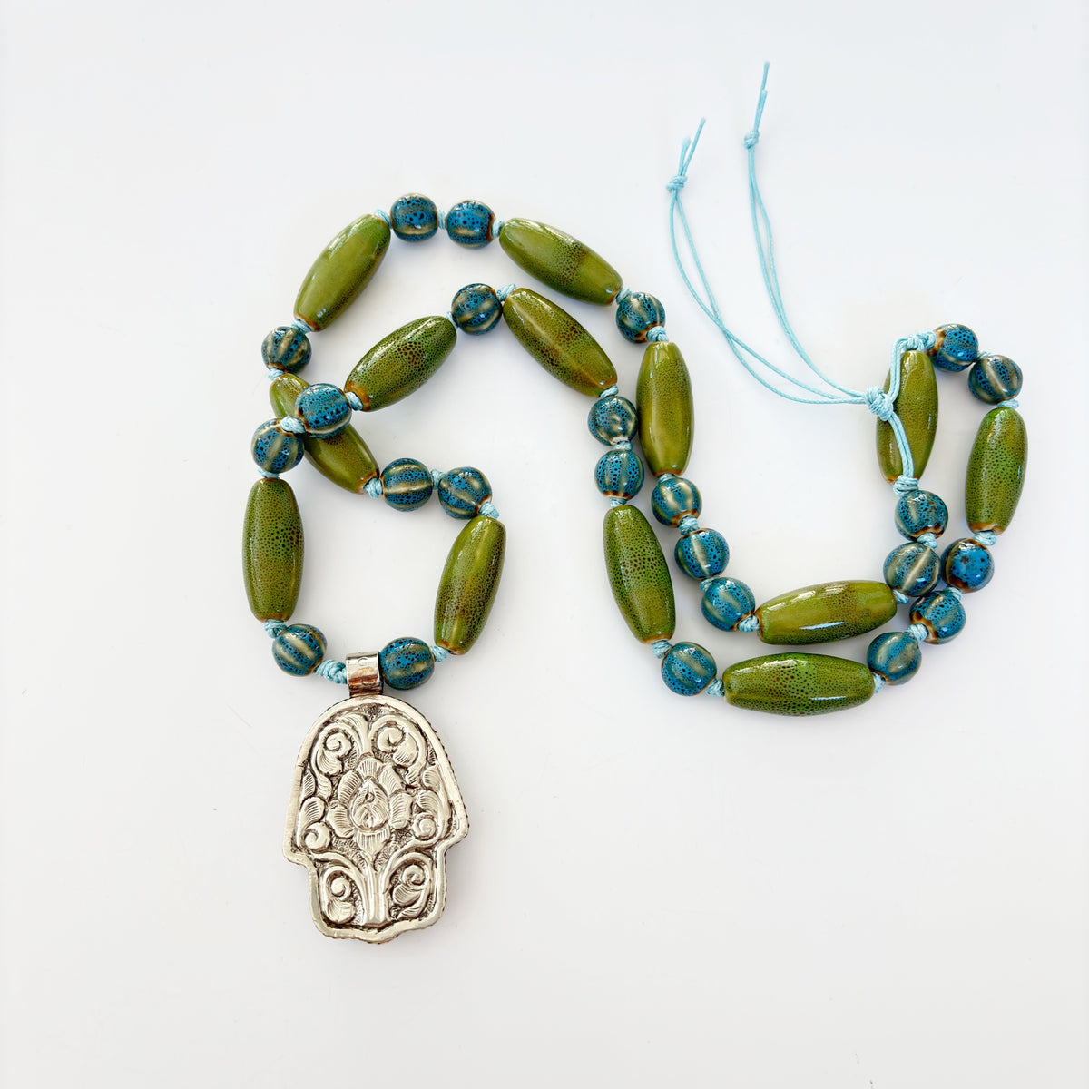Talisman Necklace - Hamsa necklace alternate angle view 5, detailed close-up