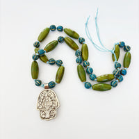 Talisman Necklace - Hamsa necklace alternate angle view 5, detailed close-up