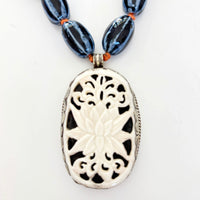 Talisman Necklace - Blue Lotus necklace alternate angle view 1, detailed close-up
