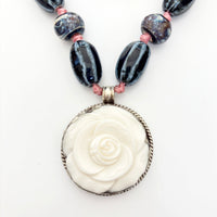 Talisman Necklace - Blooming Rose necklace alternate angle view 1, detailed close-up