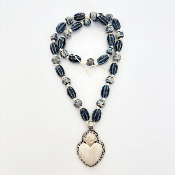 Talisman Necklace - Firmament & Flaming Heart necklace product photo, high quality jewelry image