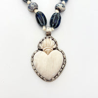 Talisman Necklace - Firmament & Flaming Heart necklace alternate angle view 2, detailed close-up