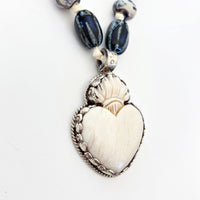 Talisman Necklace - Firmament & Flaming Heart necklace alternate angle view 3, detailed close-up