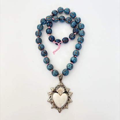 Talisman Necklace - Radiant Flaming Heart