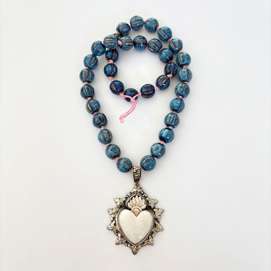 Talisman Necklace - Radiant Flaming Heart