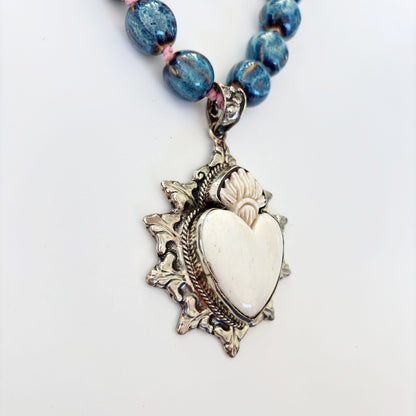 Talisman Necklace - Radiant Flaming Heart