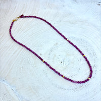 Pink Tourmaline & Vermeil Bead Necklace