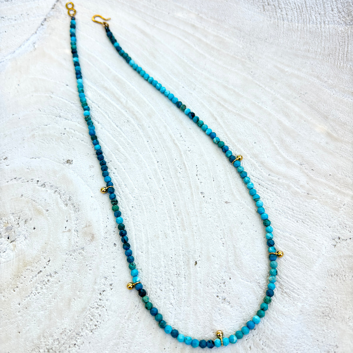Turquoise & Vermeil Ball Necklace