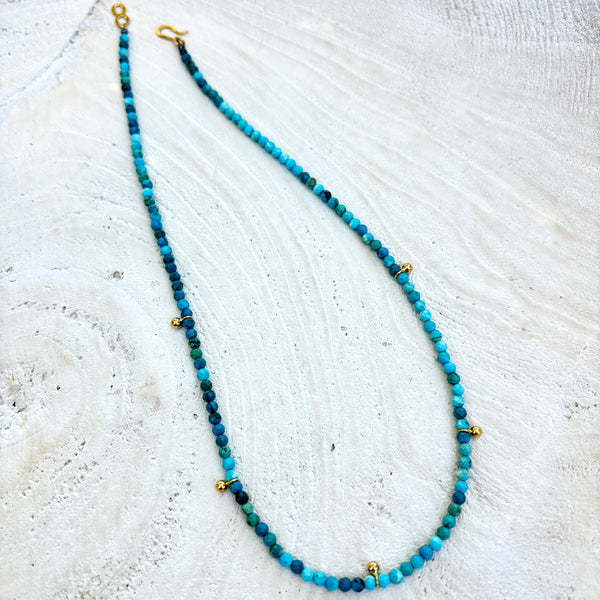 Turquoise & Vermeil Ball Necklace